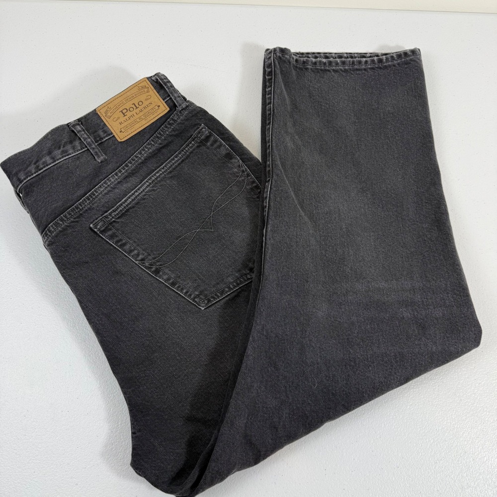 Polo Ralph Lauren Vintage Classic Fit Jeans 40x30 Faded Black Recycled Cotton